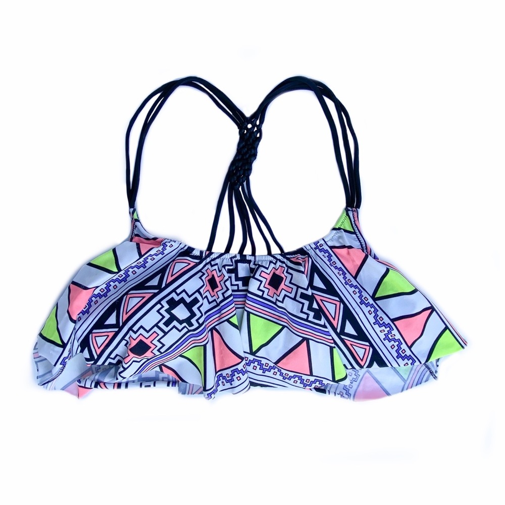 PINK Victoria’s Secret Ruffle Bikini Top Small